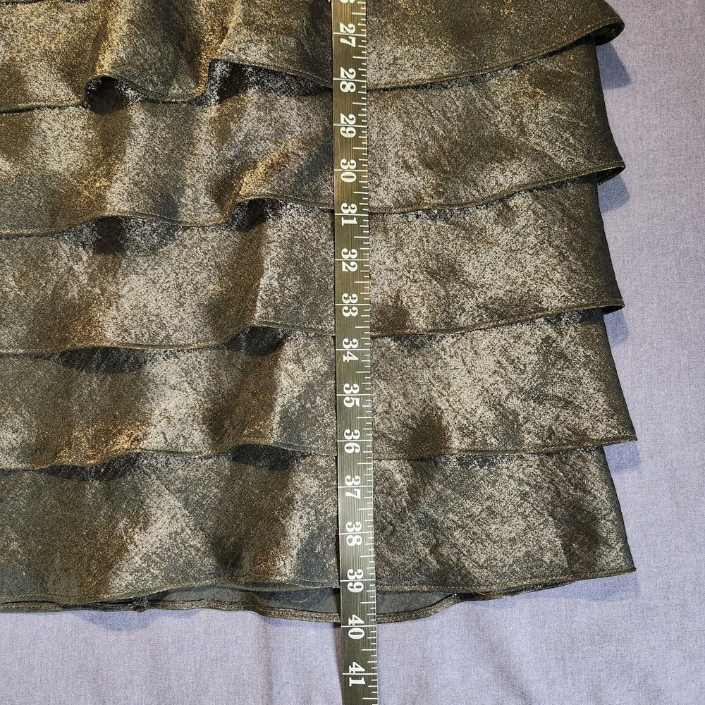 London Times Black Tiered Metallic Whimsygoth/Old-Money/Classic Glam Dress 10 - Picture 12 of 12